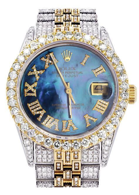 blue face iced out rolex|frostnyc Rolex iced out.